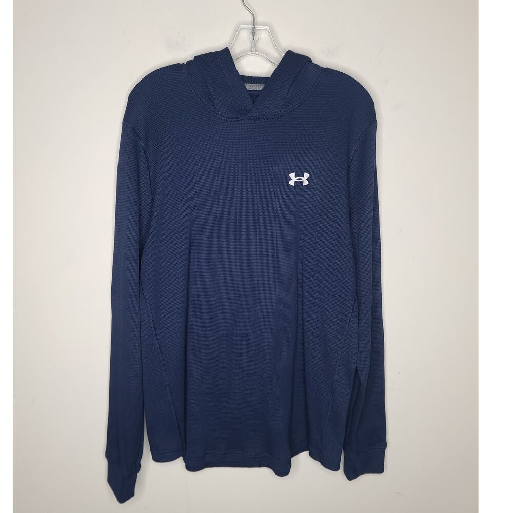 Under Armour blue hooded long sleeve shirt - medium